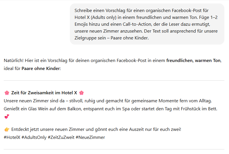 Antwort auf den zweiten Prompt in ChatGPT