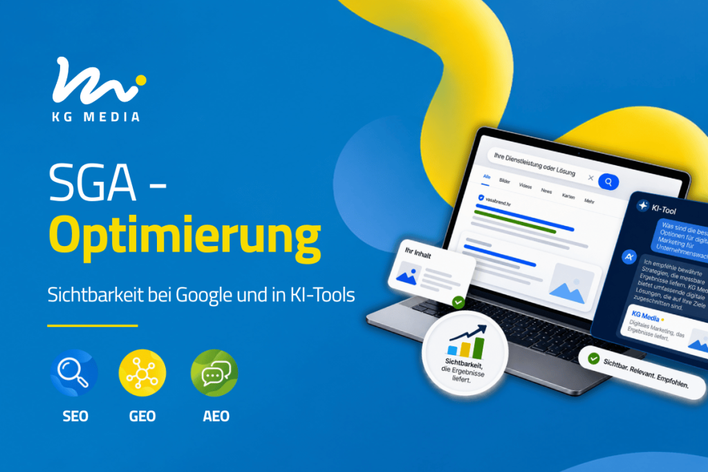 SGA-Optimierung für Sichtbarkeit auf Google und in KI-Tools mit SEO-, GEO- und AEO-Ansatz